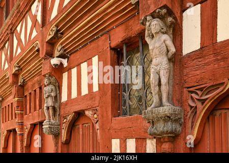 La Maison Ti-Coz ist eines der ältesten Häuser in Rennes, Bretagne Stockfoto