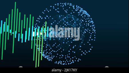 Bild der Datenverarbeitung auf der ganzen Welt Stockfoto