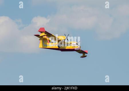 Canadair-Flugzeug in Rijeka, Kroatien Stockfoto