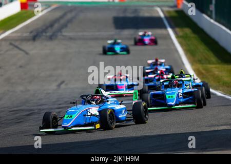 Francorchamps, Belgien. 29.. Juli 2022. 28 REIS Max (ger), Formule 4 - Mygale Genération 2, Aktion während der Runde 4. des Championnat de France FFSA F4 2022, vom 28. Bis 30. Juli auf dem Circuit de Spa-Francorchamps in Francorchamps, Belgien - Foto Florent Gooden / DPPI Credit: DPPI Media/Alamy Live News Stockfoto