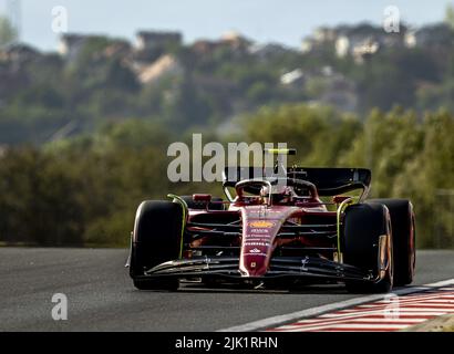 Budapest, Ungarn. 29.. Juli 2022. 2022-07-29 17:31:28 BUDAPEST - Carlos Sainz (Ferrari) während des Trainings 2. vor dem Großen Preis von Ungarn F1 auf dem Hungaroring Circuit. ANP REMKO DE WAAL netherlands Out - belgium Out Credit: ANP/Alamy Live News Stockfoto