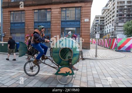 Glasgow, Schottland, Großbritannien. 29.. Juli 2022. Steampunk Transport beim Merchant City Festival. Kredit: Skully/Alamy Live Nachrichten Stockfoto