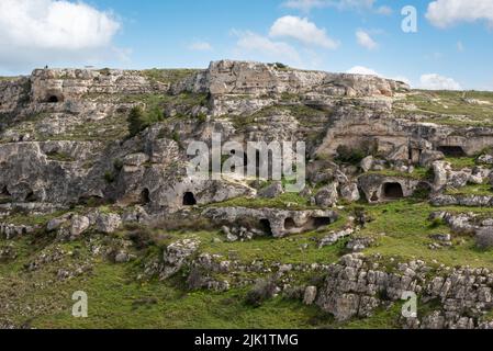 Blick über die Schlucht von Miera in Italien Stockfoto