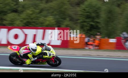 Autodrom Most, Most, Tschechische Republik, 29. Juli 2022, nr. 6 Michal Prasek CZE BMW1000RR Rohac & Fejta Motoracing während der Prosecco DOC Czech Round 6 - Freie Praxis und Qualifikationen - World Superbike - SBK Credit: Live Media Publishing Group/Alamy Live News Stockfoto