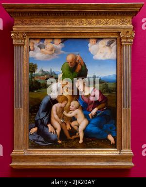 Die Heilige Familie der Canigiani, Madonna der Canigiani, Raphael, um 1506-1507, Alte Pinakothek, München, Deutschland, Europa Stockfoto