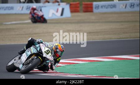 Autodrom Most, Most, Tschechische Republik, 29. Juli 2022, Nr. 5 Philipp Ottl GER Ducati Panigale V4R TEAM GoEleven während des Prosecco DOC Czech Round 6 - Freie Praxis und Qualifikationen - World Superbike - SBK Credit: Live Media Publishing Group/Alamy Live News Stockfoto