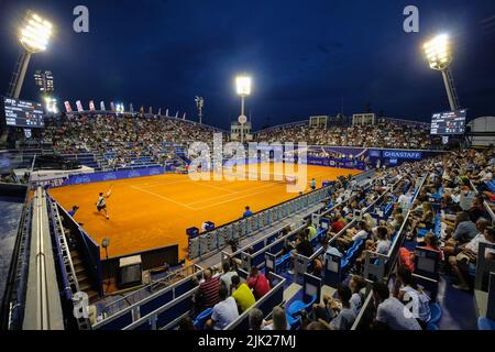 Allgemeine Ansicht Goran Ivanisevic Stadion während der Croatia Open - Tag 6 Spiel zwischen Carlos Alcaraz aus Spanien und Facundo Bagnis aus Argentinien im Goran Ivanisevic Stadion am 29. Juli 2022 in Umag, Kroatien. Foto: Jurica Galoic/Pixsell Stockfoto