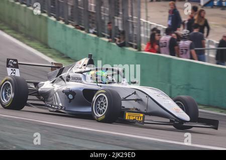 Sao Paulo, Brasilien. 29.. Juli 2022. São PAULO, SP - 29.07.2022: F'RMULA 4 BRASIL EM INTERLAGOS - João Tesser während des Qualifyings der Formel 4 Brasilien in Interlagos, São Paulo, am Nachmittag dieses Freitags (29). (Foto: Yuri Murakami/Fotoarena) Quelle: Foto Arena LTDA/Alamy Live News Stockfoto