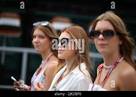 Publikum/Publikum auf der Strecke während des ungarischen GP, 28-31. Juli 2022 auf dem Hungaroring, Formel 1 Weltmeisterschaft 2022. Stockfoto