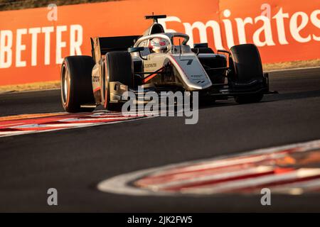 07 ARMSTRONG Marcus (nzl), Hitech Grand Prix, Dallara F2, Aktion während des 10.. Rundes der FIA Formel 2 Meisterschaft 2022, vom 28. Bis 31. Juli 2022 auf dem Hungaroring, in Mogyorod, Ungarn - Foto: Diederik Van der Laan/DPPI/LiveMedia Stockfoto