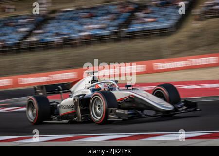 07 ARMSTRONG Marcus (nzl), Hitech Grand Prix, Dallara F2, Aktion während des 10.. Rundes der FIA Formel 2 Meisterschaft 2022, vom 28. Bis 31. Juli 2022 auf dem Hungaroring, in Mogyorod, Ungarn - Foto: Diederik Van der Laan/DPPI/LiveMedia Stockfoto