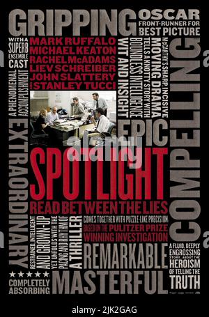 MCADAMS, KEATON, RUFFALO, Schreiber, Poster, Spotlight, 2015 Stockfoto