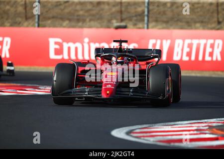 Budapest, Ungarn . 29.. Juli 2022. #16 Charles Leclerc, Scuderia Ferrari während des ungarischen GP, 28-31. Juli 2022 auf dem Hungaroring, Formel 1 Weltmeisterschaft 2022. Kredit: Insidefoto srl/Alamy Live Nachrichten Stockfoto