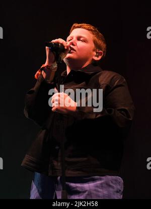 Wiltshire, Großbritannien. 29.. Juli 2022. Malmesbury Wiltshire. Womad Festival. Von dem britischen Dichter und Romancier Kae Tempest, der auf der Siam-Bühne auftrat. Kredit: charlie bryan/Alamy Live Nachrichten Stockfoto