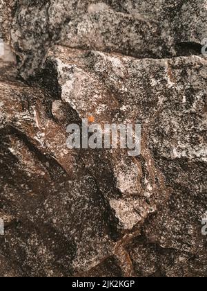 Nahaufnahme von Steintapeten und Hintergrund-Kopierraum. Hochwertige Fotos Stockfoto