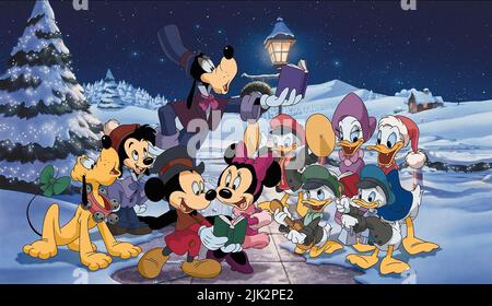 PLUTO,GOOF,GOOFY,MICKEY,MINNIE,TICK,TRICK,TRACK,ENTE,ENTE, MICKEY'S MAGISCHE WEIHNACHTEN: IM HAUS DER MAUS EINGESCHNEIT, 2001, Stockfoto