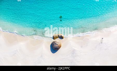 Schönes Luftbild von Little Beach, Albany, Western Australia Stockfoto