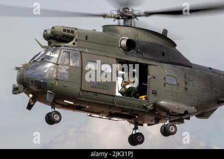 RAF Puma Hubschrauber auf RIAT 2022. Stockfoto