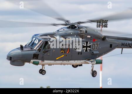 Hubschrauber der deutschen Marine Sea Lynx auf RIAT 2022. Stockfoto