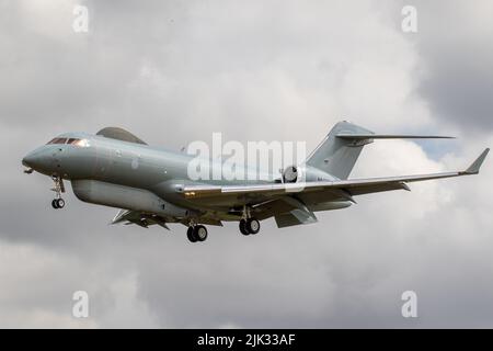 Bombardier Sentinel landet bei RAF Fairford. Stockfoto