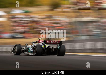 Ungarn/Budapest - 29/07/2022 - 7-facher Weltmeister #44 Lewis Hamilton (GBR, Mercedes) bei freier Paractice vor dem Formel 1 Ungarischen G 2022 Stockfoto