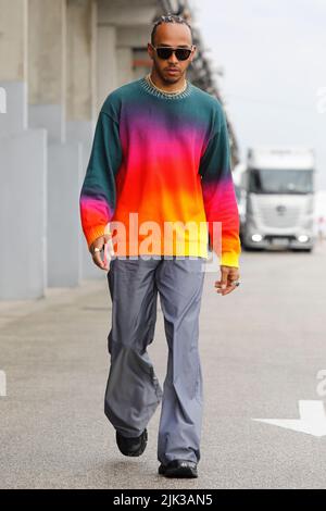 Magyorod, Ungarn. Juli 30. 2022. Formel 1 großer Preis von Ungarn in Hungaroring, Ungarn. Im Bild: Lewis Hamilton (GBR) von Mercedes © Piotr Zajac/Alamy Live News Stockfoto