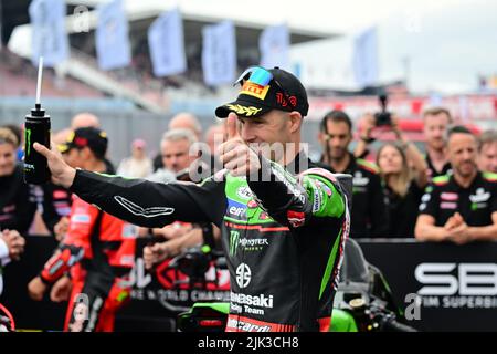 Autodrom Most, Most, Tschechische Republik, 29. Juli 2022, SUPERPOLE 1. Nr. 65 Jonathan Rea GBR Kawasaki ZX-10RR Kawasaki Racing Team WorldSBK während der Pros Stockfoto