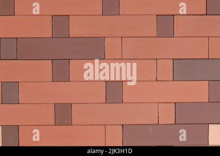 Rote Farbe Backstein Wand Hintergrund Stockfoto