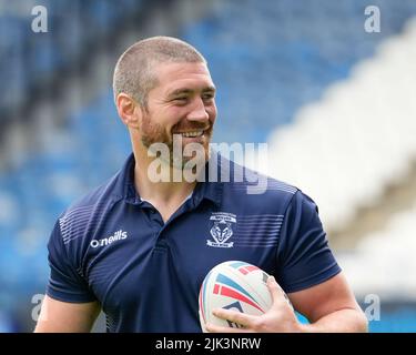 Huddersfield, Großbritannien. 30.. Juli 2022. Kyle Amor #32 von Warrington Wolves in Huddersfield, Vereinigtes Königreich am 7/30/2022. (Foto von Steve Flynn/News Images/Sipa USA) Quelle: SIPA USA/Alamy Live News Stockfoto