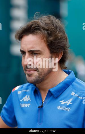 Magyorod, Ungarn. 30. Juli 2022. Formel 1 großer Preis von Ungarn in Hungaroring, Ungarn. Im Bild: Fernando Alonso (SPA) von Alpine © Piotr Zajac/Alamy Live News Stockfoto