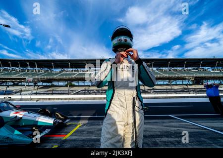 Indianapolis, IN, USA. 30.. Juli 2022. DALTON KELLETT (4) aus Stouffville, Kanada, bereitet sich auf den Gallagher Grand Prix auf dem Indianapolis Motor Speedway in Indianapolis VOR. (Bild: © Walter G. Arce Sr. Bild: ZUMA Press, Inc./Alamy Live News Stockfoto