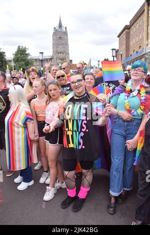 Norwich, England, Großbritannien, 30. Juli 2022. Stolz-Parade. Kredit: Liz Somerville/Alamy Live Nachrichten Stockfoto