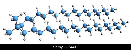 3D Bild der Skelettformel von Dimethyldioctadecylammoniumchlorid - molekularchemische Struktur von distearyldimethylammoniumchlorid isoliert auf w Stockfoto