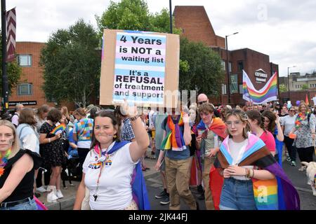 Norwich, England, Großbritannien, 30. Juli 2022. Stolz-Parade. Kredit: Liz Somerville/Alamy Live Nachrichten Stockfoto