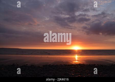 Westward Ho! Sonnenuntergang, North Devon Stockfoto