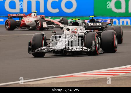 Mogyorod, Ungarn. 30.. Juli 2022; The Hungaroring, Mogyoród, Ungarn: FIA Formel 1 Grand Prix, Qualifying Sessions: Scuderia AlphaTauri, Yuki Tsunoda Credit: Action Plus Sports Images/Alamy Live News Stockfoto
