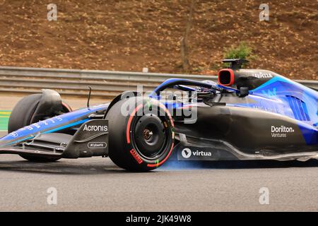 Mogyorod, Ungarn. 30.. Juli 2022; The Hungaroring, Mogyoród, Ungarn: FIA Formel 1 Grand Prix, Qualifying Sessions: Williams Racing, Alex Albon Credit: Action Plus Sports Images/Alamy Live News Stockfoto