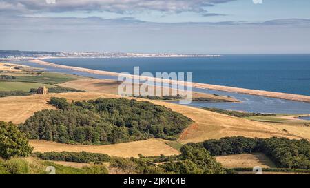 Blick über den Strand von Abbotsbury Stockfoto