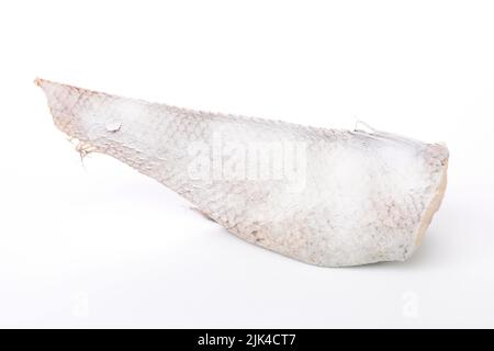 Frisch gefrorener Grenadierfisch. Gefrorener roter Fisch Frost auf der Oberfläche des Fisches. Eis Stockfoto