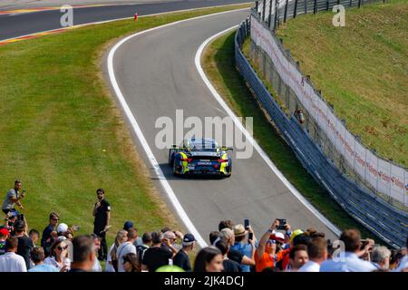 39 Singha Racing Team TP 12, Porsche 911 GT3-R von Piti BHIROMBHAKDI, Christophe HAMON, Tanart SATHIENTHIRAKUL, Earl BAMBER, im Einsatz während der TotalEnergies 24 Hours of Spa 2022, 7. Runde der Fanatec GT World Challenge Europe Powered by AWS 2022, vom 27. Bis 31. Juli, 2021 auf dem Circuit de Spa-Francorchamps, in Stavelot, Belgien - Foto Paul Vaicle / DPPI Stockfoto