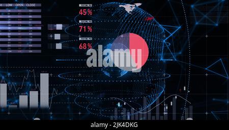 Bild der Datenverarbeitung auf der ganzen Welt Stockfoto