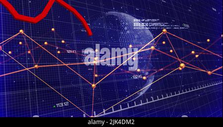 Bild der Datenverarbeitung auf der ganzen Welt Stockfoto