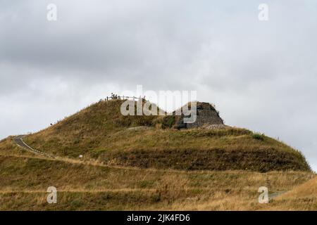 Northumberlandia, die Dame des Nordens, eine riesige Landskulptur in Form einer liegenden Frauenfigur, von Charles Jencks, in Northumberland, Großbritannien. Stockfoto