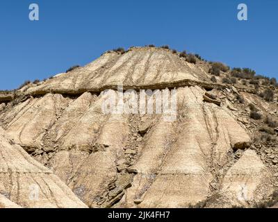 Bardenas Reales ist eine halbwüstenartige Naturregion oder Badlands in Navarra Spanien Stockfoto