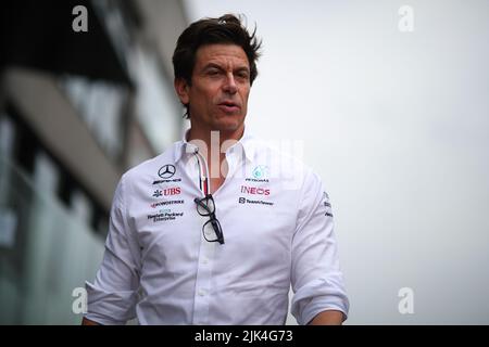 Toto Wolff Geschäftsführer des Mercedes AMG F1 Teams während des ungarischen GP, 28-31. Juli 2022 auf dem Hungaroring, Formel 1 Weltmeisterschaft 2022. Stockfoto