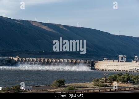 John Day Dam am Columbia River, Oregon/Washington. Stockfoto