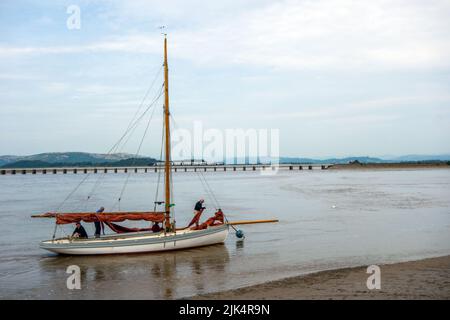 Siling Boot in der Kent Mündung auf dem Fluss Kent bei Arnside Cumbria Stockfoto