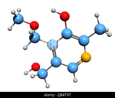 3D Bild der Skelettformel von Ginkgotoxin - molekulare chemische Struktur des Neurotoxins auf weißem Hintergrund isoliert Stockfoto