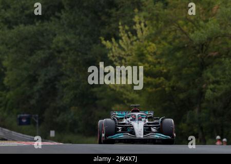 Magyorod, Ungarn. Juli 30. 2022. Formel 1 großer Preis von Ungarn in Hungaroring, Ungarn. Im Bild: #63 George Russell (GBR) von Mercedes © Piotr Zajac/Alamy Live News Stockfoto