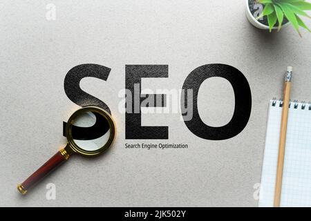 Concept Business Marketing Akronym SEO oder Search Engine Optimization. Stockfoto